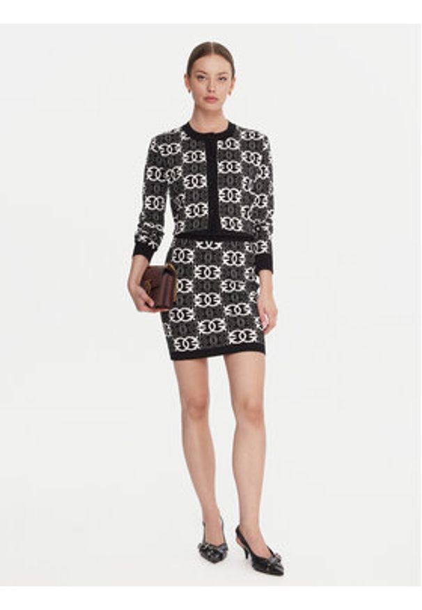 Pinko - PINKO Kardigan Found Someone 106043 A2YD Czarny Regular Fit. Kolor: czarny. Materiał: syntetyk