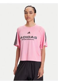 Adidas - adidas T-Shirt Tiro x Common Goal Jacquard JL9213 Różowy Loose Fit. Kolor: różowy. Materiał: syntetyk