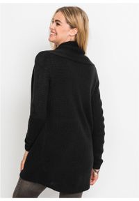 Długi sweter bez zapięcia bonprix czarny. Kolor: czarny. Długość: długie #5