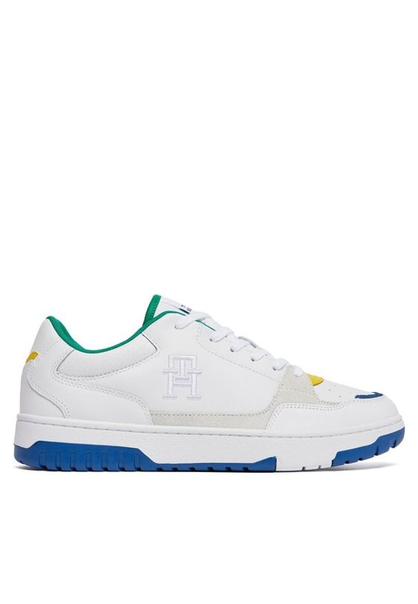 TOMMY HILFIGER - Tommy Hilfiger Sneakersy Th Basket Street Pop FM0FM04968 Biały. Kolor: biały. Materiał: skóra