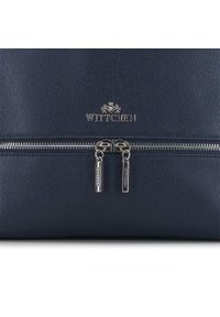 Wittchen - Torebka worek skórzana z ozdobnym suwakiem. Kolor: niebieski. Wzór: haft, aplikacja. Dodatki: z haftem. Materiał: skórzane. Styl: elegancki, biznesowy. Rodzaj torebki: na ramię #5
