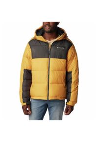 columbia - Kurtka Puchowa Columbia Pike Lake Ii Hooded Jacket Męska Zimowa. Kolor: żółty. Materiał: puch. Sezon: zima