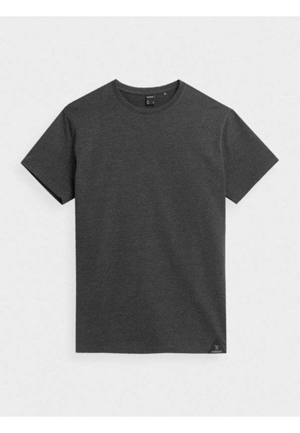outhorn - T-shirt gładki męski. Materiał: bawełna, jersey, materiał. Wzór: gładki
