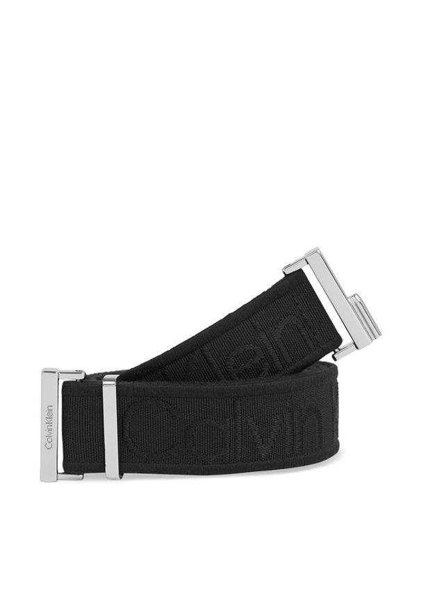 Calvin Klein Pasek Damski Gracie Logo Jacquard Belt 3.0 K60K611922 Czarny. Kolor: czarny. Materiał: materiał