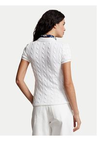 Polo Ralph Lauren Polo Logo Embroidery Braided Polo Shirt 211943010001 Biały Slim Fit. Typ kołnierza: polo. Kolor: biały. Materiał: bawełna #4