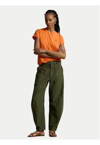 Polo Ralph Lauren T-Shirt 211B14605001 Pomarańczowy Classic Fit. Typ kołnierza: polo. Kolor: pomarańczowy. Materiał: bawełna #5