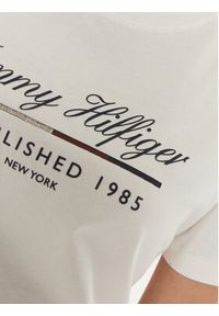 TOMMY HILFIGER - Tommy Hilfiger T-Shirt Script Graphic WW0WW43502 Écru Regular Fit. Materiał: bawełna