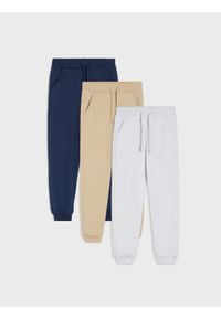 Sinsay - Spodnie jogger 3 pack - granatowy. Kolor: niebieski