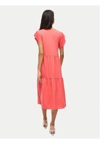 Vila Sukienka codzienna Summer 14087542 Koralowy Loose Fit. Okazja: na co dzień. Kolor: pomarańczowy. Materiał: syntetyk. Typ sukienki: proste. Styl: casual