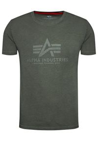 Alpha Industries T-Shirt Basic T Oildye 116515 Zielony Regular Fit. Kolor: zielony. Materiał: bawełna #2