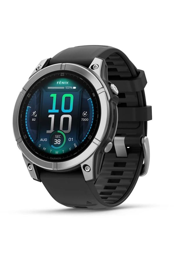 GARMIN - Garmin Fenix E 47mm Srebrny. Kolor: srebrny. Materiał: włókno. Styl: sportowy, militarny