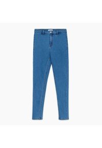 Cropp - Jasnoniebieskie jeansy skinny z wysokim stanem - Niebieski. Stan: podwyższony. Kolor: niebieski