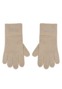 Calvin Klein Rękawiczki LV14D8031G Beżowy. Kolor: beżowy. Materiał: wełna, materiał