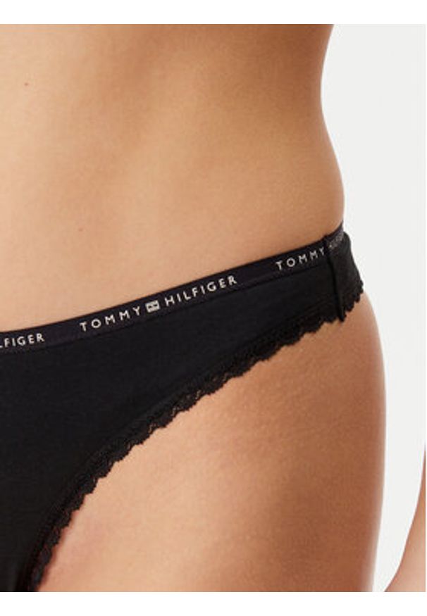 TOMMY HILFIGER - Tommy Hilfiger Komplet 3 par stringów UW0UW05954 Czarny. Kolor: czarny. Materiał: bawełna