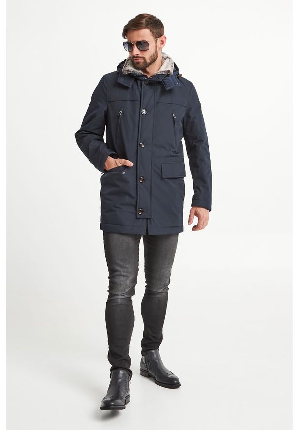 Joop! Collection - Parka Orato JOOP! COLLECTION. Typ kołnierza: kaptur. Materiał: futro. Wzór: aplikacja. Sezon: zima