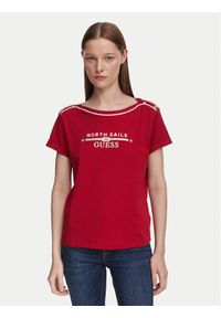 Guess T-Shirt W6YI58 K5317 Czerwony ciemny Regular Fit. Kolor: czerwony. Materiał: bawełna #1