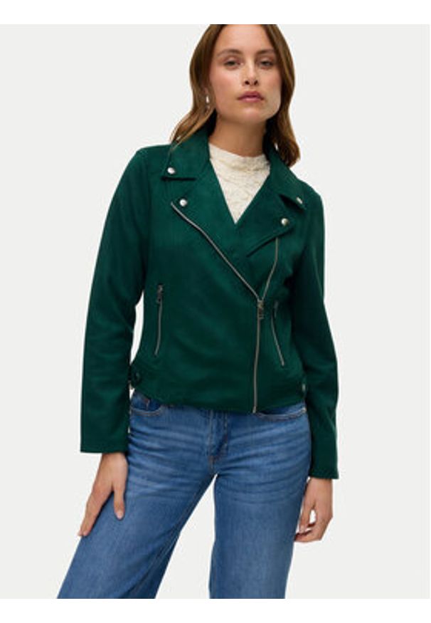 Vero Moda Kurtka z imitacji skóry Jose 10300938 Zielony Regular Fit. Kolor: zielony. Materiał: skóra