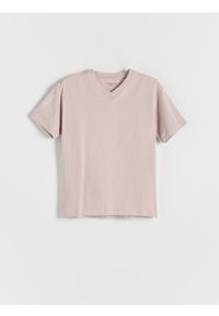 Reserved - T-shirt z nadrukiem - jasnofioletowy. Kolor: fioletowy. Materiał: bawełna, włókno, dzianina. Wzór: nadruk