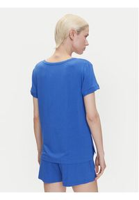 Emporio Armani T-Shirt EW000780 AF12192 UA012 Niebieski Regular Fit. Kolor: niebieski. Materiał: wiskoza