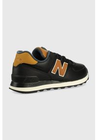 New Balance sneakersy skórzane ML574OMD kolor czarny. Nosek buta: okrągły. Zapięcie: sznurówki. Kolor: czarny. Materiał: skóra. Model: New Balance 574