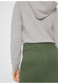 Spódnica z plisą guzikową bonprix ciemny khaki. Kolor: zielony #4
