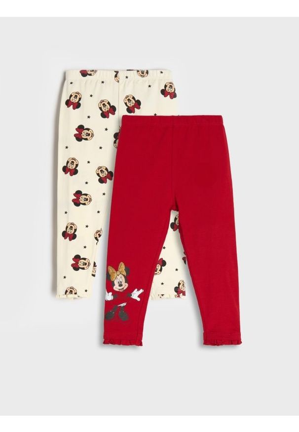Sinsay - Legginsy 2 pack Myszka Minnie - czerwony. Kolor: czerwony. Wzór: motyw z bajki