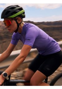 4f - 4F Koszulka kolarska damska - fioletowa L. Kolor: fioletowy. Długość rękawa: raglanowy rękaw. Sport: kolarstwo #1