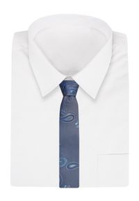 Krawat Alties (7 cm) - Wzór w Duże Paisley, Niebieski. Kolor: niebieski. Materiał: tkanina. Wzór: paisley. Styl: elegancki, wizytowy
