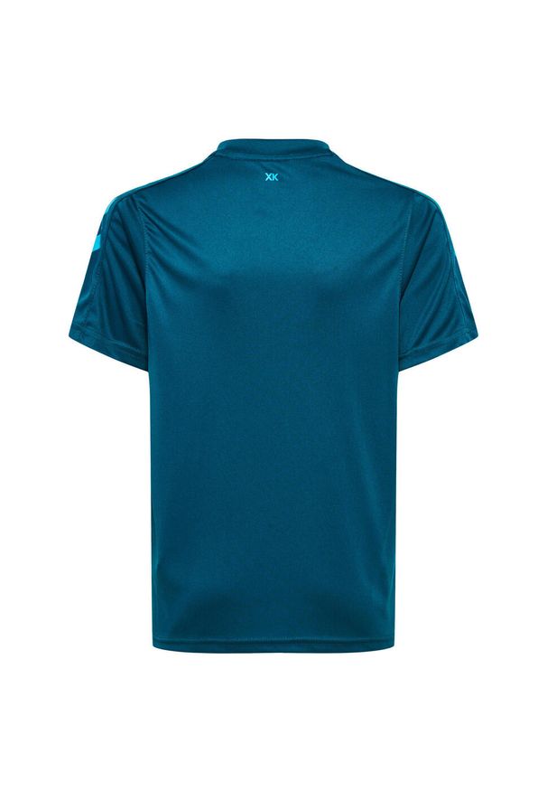 Koszulka dziecięca Hummel Striped. Kolor: niebieski. Materiał: tkanina. Wzór: paski