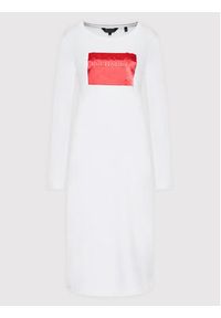Armani Exchange Sukienka codzienna 6LYA75 YJ8QZ 1000 Biały Slim Fit. Okazja: na co dzień. Kolor: biały. Materiał: bawełna. Typ sukienki: proste. Styl: casual