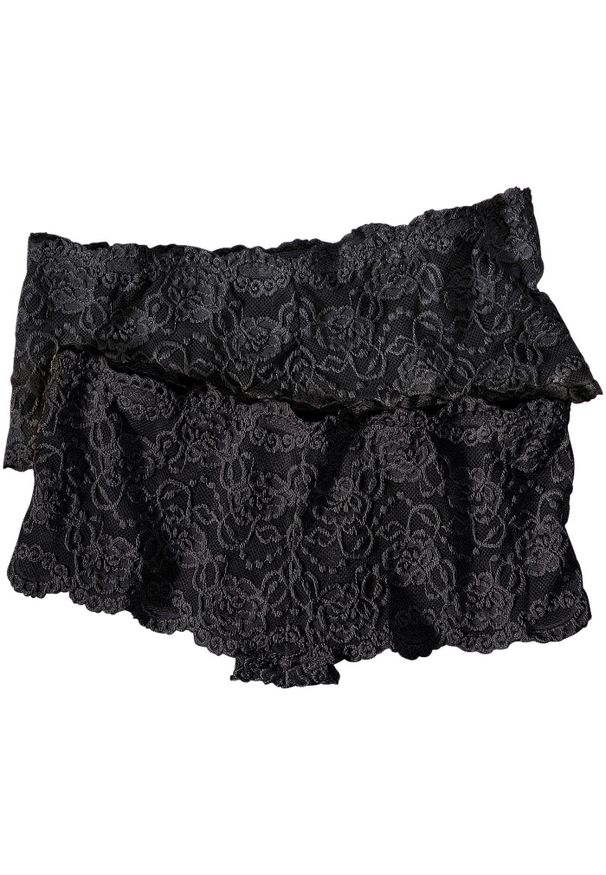 bonprix - Figi z koronki (2 pary). Kolor: czarny. Materiał: koronka. Wzór: koronka