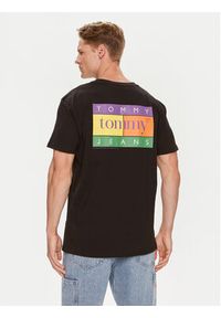 Tommy Jeans T-Shirt Summer Flag DM0DM19171 Czarny Regular Fit. Kolor: czarny. Materiał: bawełna