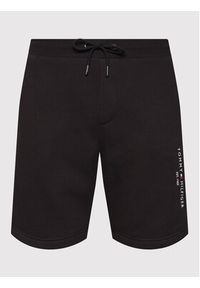 TOMMY HILFIGER - Tommy Hilfiger Szorty sportowe Logo MW0MW22198 Czarny Regular Fit. Kolor: czarny. Materiał: bawełna, syntetyk. Styl: sportowy