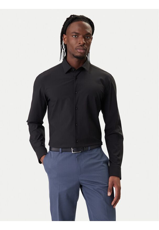 BOSS Koszula P-Hank 50555747 Czarny Slim Fit. Kolor: czarny. Materiał: syntetyk