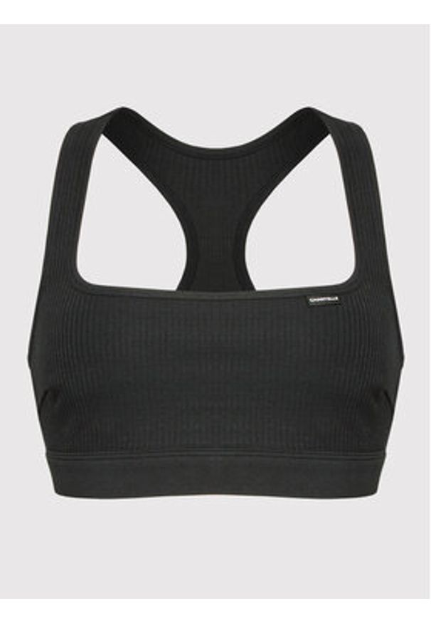 Chantelle Biustonosz top Cotton Comfort C15P10 Czarny. Kolor: czarny. Materiał: bawełna