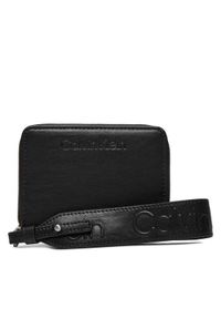 Calvin Klein Duży Portfel Damski Gracie Wallet W/Strap Md K60K611387 Czarny. Kolor: czarny. Materiał: skóra #1
