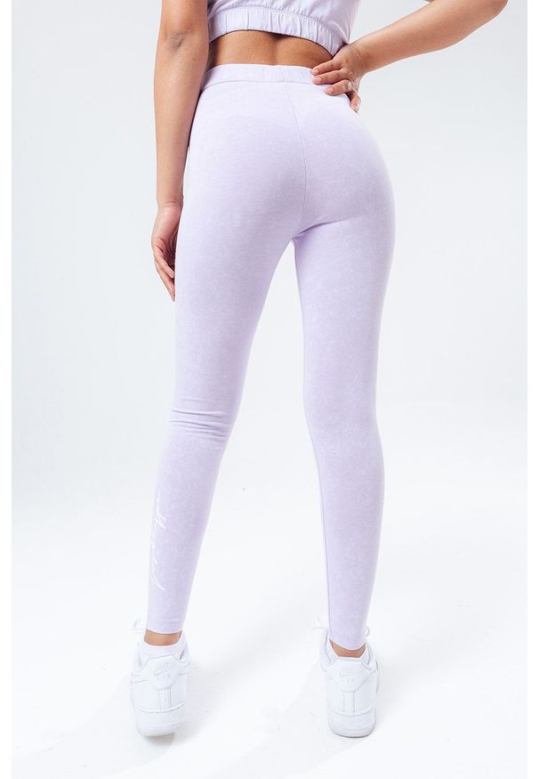 Hype Legginsy VINTAGE damskie kolor różowy gładkie. Stan: podwyższony. Kolor: fioletowy. Materiał: dzianina. Wzór: gładki. Styl: vintage