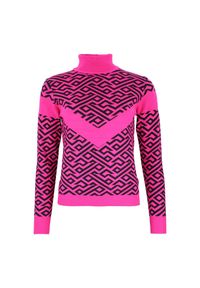 PEAK MOUNTAIN - Damski sweter z golfem Peak Mountain Adiamant. Typ kołnierza: golf. Kolor: różowy. Sezon: zima. Sport: golf #1