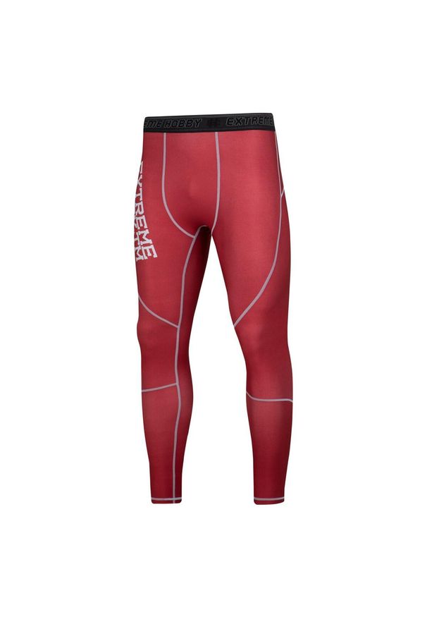 Legginsy sportowe męskie EXTREME HOBBY TRACE. Kolor: czerwony. Materiał: poliester, elastan