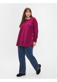 Zizzi Sweter CA61187B Różowy Relaxed Fit. Kolor: różowy. Materiał: syntetyk