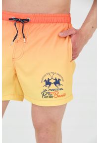 La Martina - LA MARTINA Spodenki kąpielowe męskie żółte, Rozmiar XL. Kolor: żółty. Materiał: poliester. Wzór: gradientowy #6