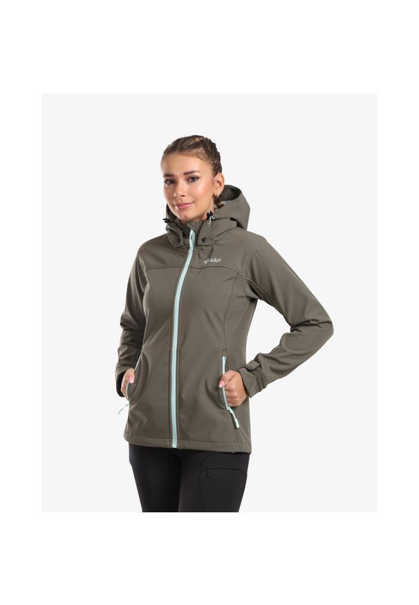 Damska kurtka softshell Kilpi RAVIA-W. Kolor: zielony. Materiał: softshell. Sport: turystyka piesza