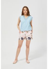 MOODO - Szorty z nadrukiem. Okazja: na co dzień. Kolor: różowy. Materiał: elastan, poliester, bawełna. Wzór: nadruk. Styl: casual #1