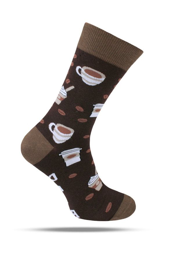 His Story - Tematyczne Skarpetki Bawełniane - Kawa, Dla Baristy. Kolor: brązowy, beżowy, wielokolorowy. Materiał: elastan, bawełna, poliamid