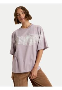 Roxy T-Shirt Hangloose Placed ERJZT06019 Fioletowy Oversize. Kolor: fioletowy. Materiał: bawełna #1