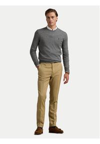 Polo Ralph Lauren Sweter 710946143002 Szary Slim Fit. Typ kołnierza: polo. Kolor: szary. Materiał: wełna #4