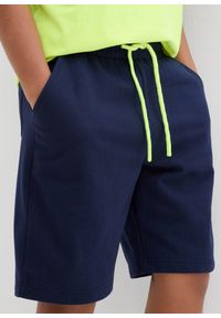 bonprix - Bermudy dresowe z czystej bawełny organicznej. Kolor: niebieski. Materiał: bawełna, dresówka #2