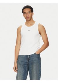 Hugo - HUGO Tank top Dapota 50542089 Biały Slim Fit. Kolor: biały. Materiał: bawełna