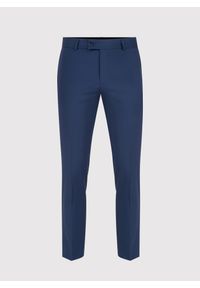 Pako Lorente - PAKO LORENTE – Wełniane garniturowe spodnie męskie w kolorze granatowym. Kolor: niebieski. Materiał: wełna #2
