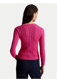 Polo Ralph Lauren Sweter 211971869508 Różowy Slim Fit. Typ kołnierza: polo. Kolor: różowy. Materiał: bawełna #2